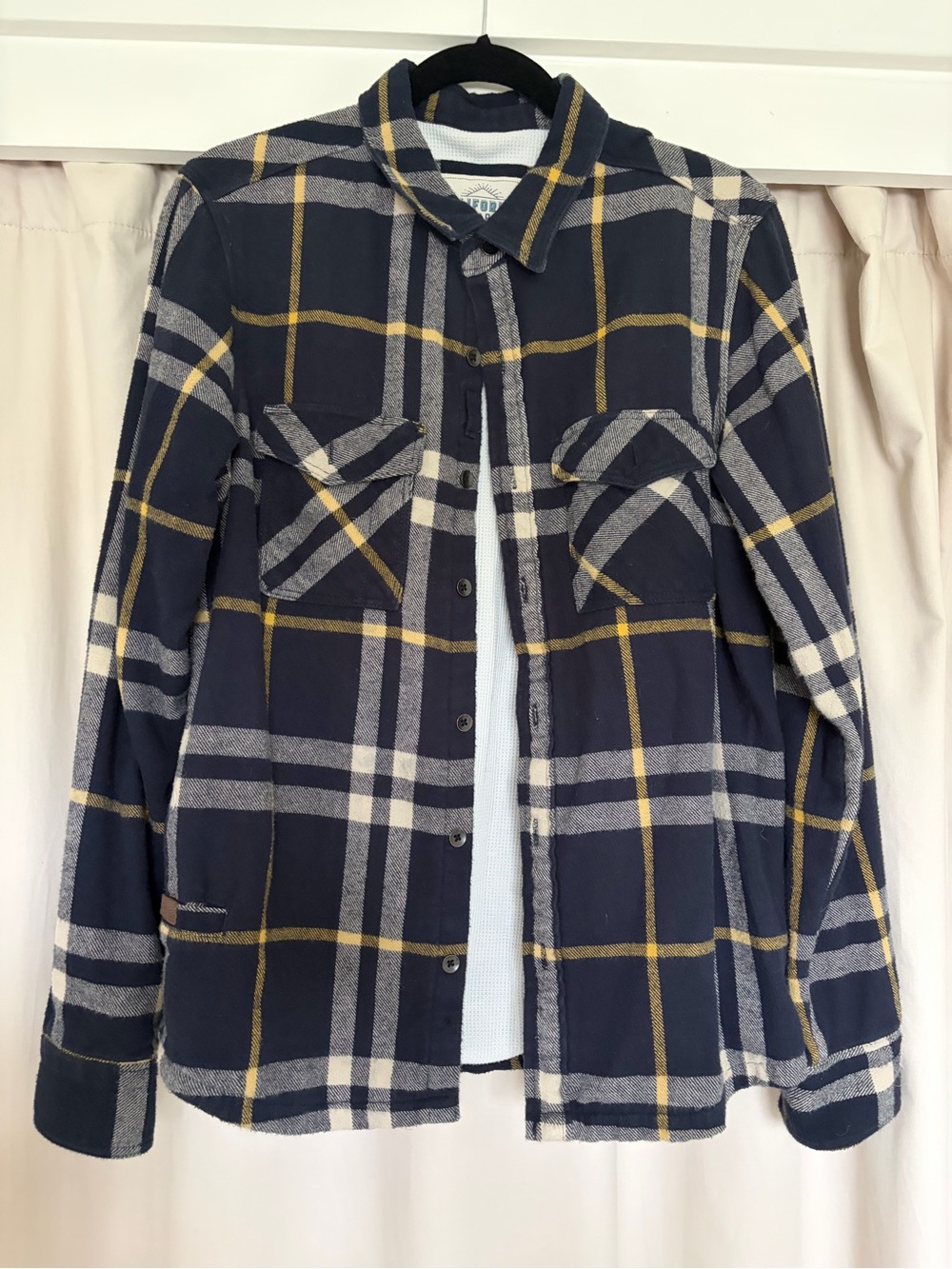 California Cowboy Navy & Yellow Plaid Button-Up Shirt